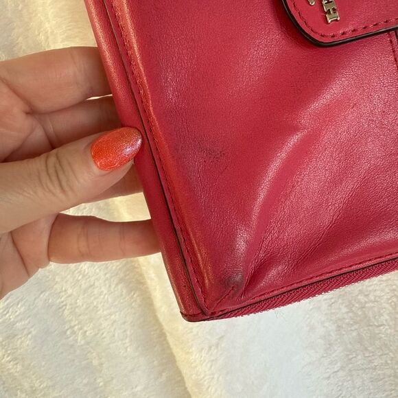 Coach Pink Leather Wristlet Wallet - Picture 2 of 5